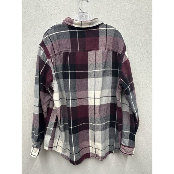 American Eagle Mens flannel Shacket Large Tall LT Plaid Grunge Lumberjack Thick - Picture 2 of 6